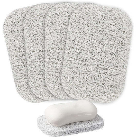 Lierteer 5PCS Shower Soap Bar Saver Lift Holder Dish Sponge Rack Tray Fast Dry Non-Slip white V1189-WXFWAL-20260319-01348