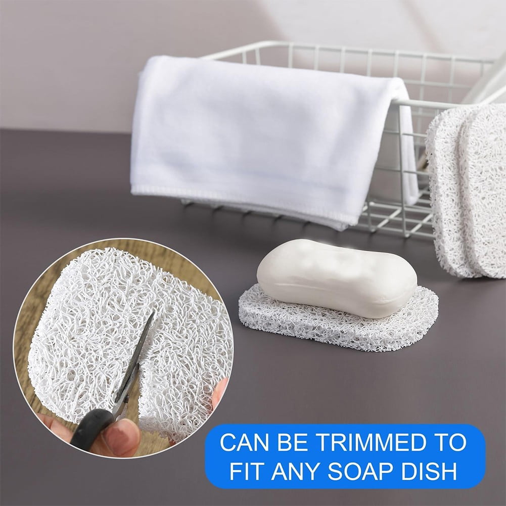 Lierteer 5PCS Shower Soap Bar Saver Lift Holder Dish Sponge Rack Tray Fast Dry Non-Slip white V1189-WXFWAL-20260319-01348
