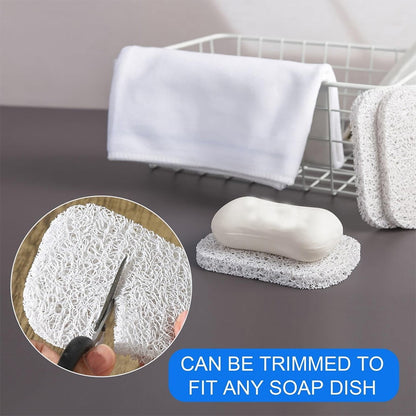 Lierteer 5PCS Shower Soap Bar Saver Lift Holder Dish Sponge Rack Tray Fast Dry Non-Slip white V1189-WXFWAL-20260319-01348