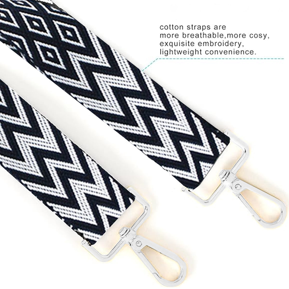 Replacement Crossbody Strap Handbag Guitar Strap Purse Shoulder Strap Adjustable Retro Jacquard - Dark blue V1189-WXFWAL-20260319-01349