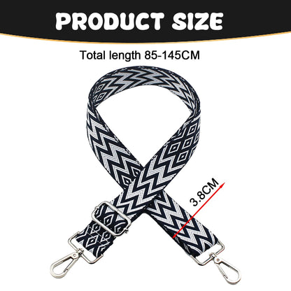 Replacement Crossbody Strap Handbag Guitar Strap Purse Shoulder Strap Adjustable Retro Jacquard - Dark blue V1189-WXFWAL-20260319-01349