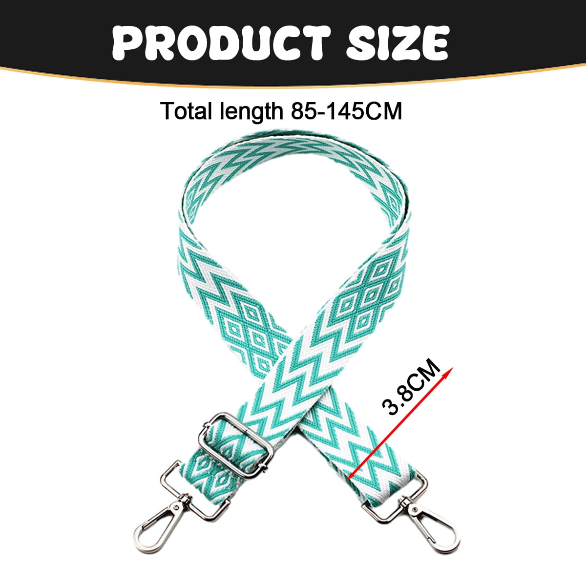 Replacement Crossbody Strap Handbag Guitar Strap Purse Shoulder Strap Adjustable Retro Jacquard - Dark blue V1189-WXFWAL-20260319-01350