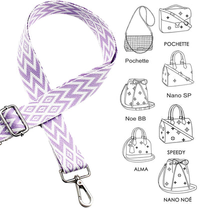 Replacement Crossbody Strap Handbag Guitar Strap Purse Shoulder Strap Adjustable Retro Jacquard - Dark blue V1189-WXFWAL-20260319-01351