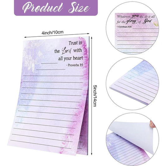 8 Pack Christian Notepads Inspirational Floral Design Adhesive Sticky Note Pads Religious Bible Verse Quotes V1189-WXFWAL-20260319-01380