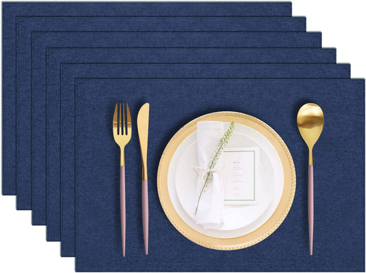 Cloth Placemats Set of 6, Cotton Linen Blend Machine Washable Durable Linen Table Mats, Heat Resistant V1189-WXFWAL-20260319-01388