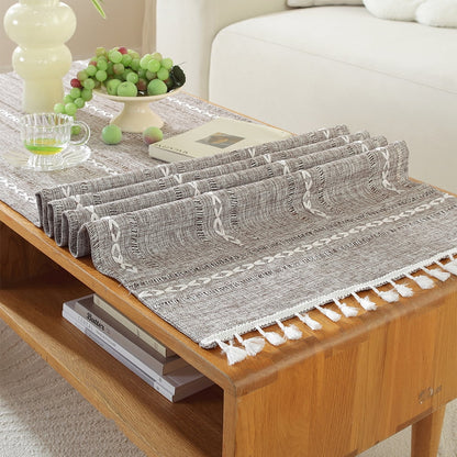 WCHUANG Coffee Table Cloth, Table Cover with Pockets and Tassel, Cotton Linen Rectangle Tablecloths Washer V1189-WXFWAL-20260319-01390