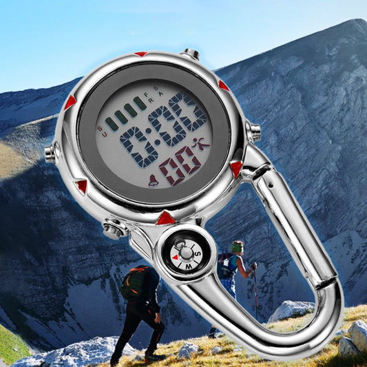 Digital Carabiner Watch Luminous Anti-scratch Precise Backpack Belt Pocket Clip on Watch for Outdoor Black V1189-WXFWAL-20260319-01392