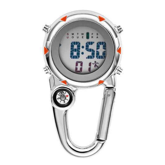 Digital Carabiner Watch Luminous Anti-scratch Precise Backpack Belt Pocket Clip on Watch for Outdoor Orange V1189-WXFWAL-20260319-01393