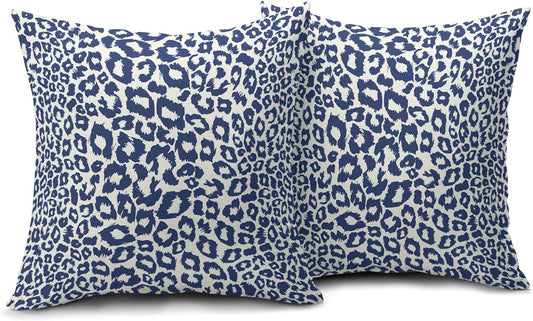 Lime Green White Leopard Print Pillow Covers 18x18 Inch Set of 2 Cheetah Animal Spots Decorative Throw V1189-WXFWAL-20260319-01403