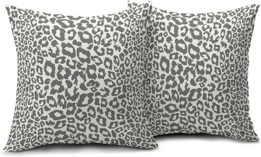 Lime Green White Leopard Print Pillow Covers 18x18 Inch Set of 2 Cheetah Animal Spots Decorative Throw V1189-WXFWAL-20260319-01404