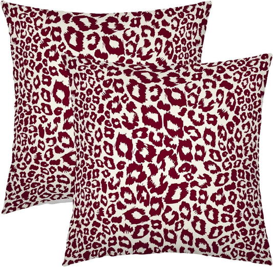 Lime Green White Leopard Print Pillow Covers 18x18 Inch Set of 2 Cheetah Animal Spots Decorative Throw V1189-WXFWAL-20260319-01421