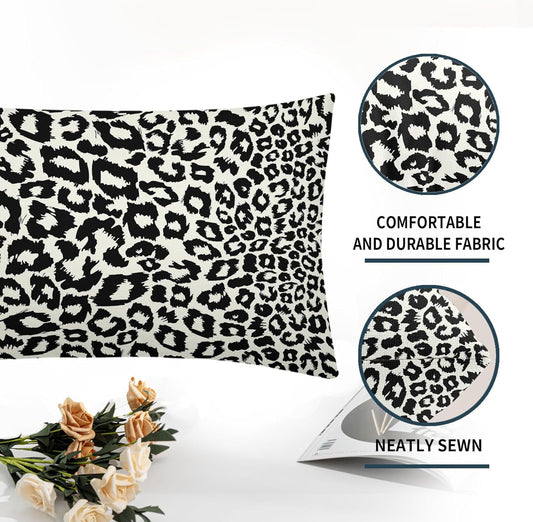 Lime Green White Leopard Print Pillow Covers 18x18 Inch Set of 2 Cheetah Animal Spots Decorative Throw V1189-WXFWAL-20260319-01428