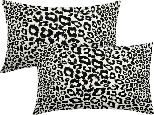 Lime Green White Leopard Print Pillow Covers 18x18 Inch Set of 2 Cheetah Animal Spots Decorative Throw V1189-WXFWAL-20260319-01436