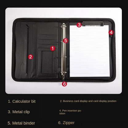 Zippered Portfolio Organizer, Leather Padfolio Binder, Professional Business Binder, Organizer for /Document V1189-WXFWAL-20260319-01465