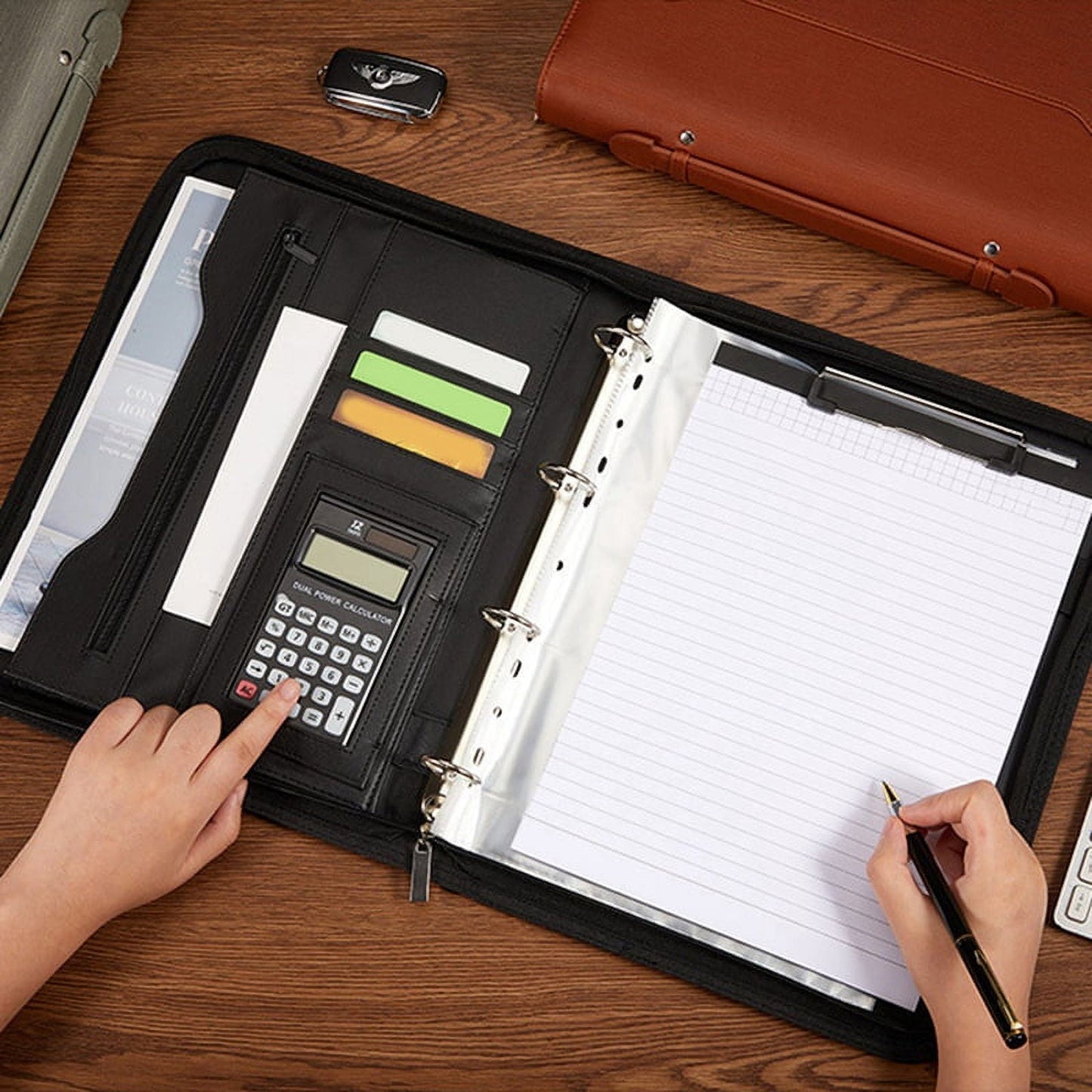 Zippered Portfolio Organizer, Leather Padfolio Binder, Professional Business Binder, Organizer for /Document V1189-WXFWAL-20260319-01465