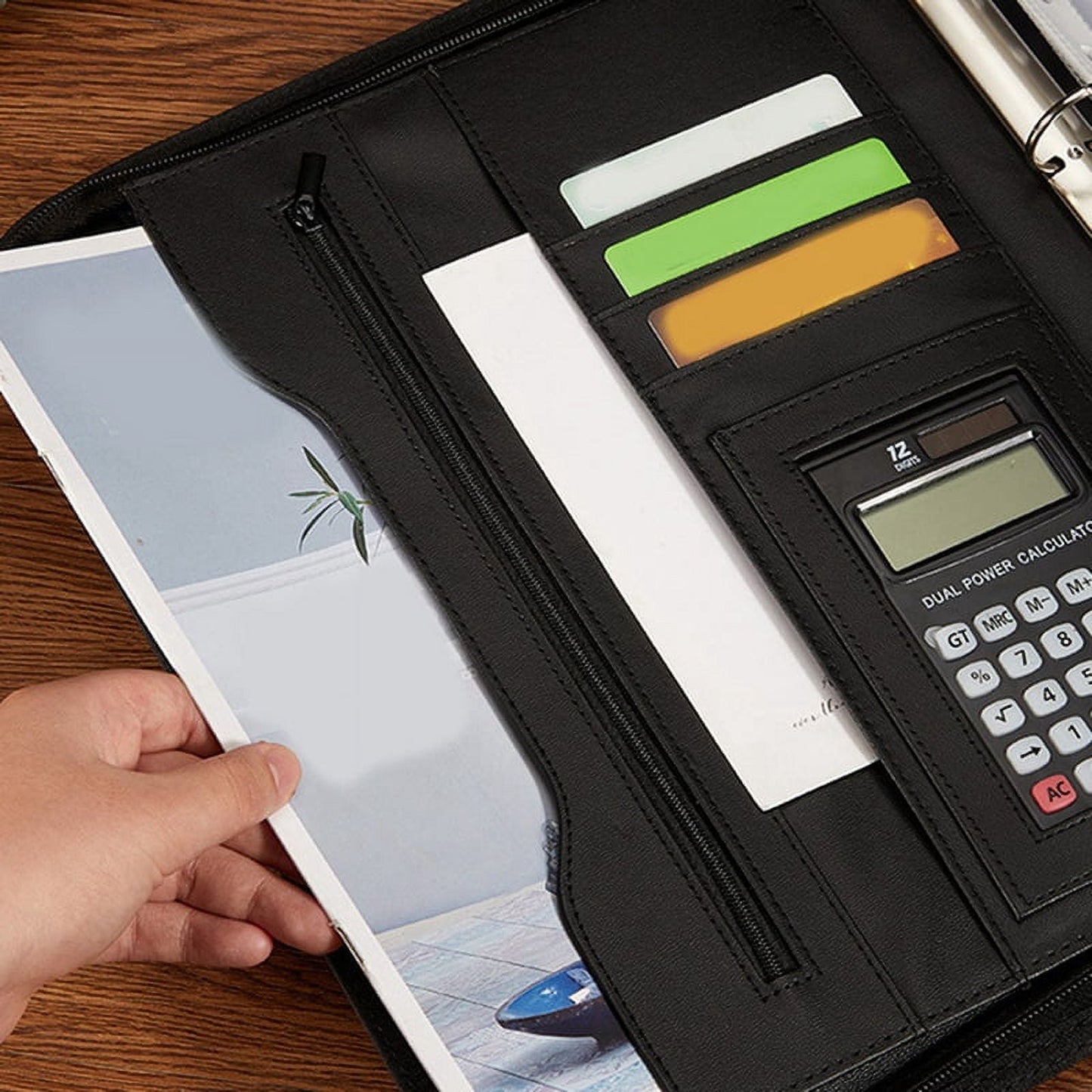 Zippered Portfolio Organizer, Leather Padfolio Binder, Professional Business Binder, Organizer for /Document V1189-WXFWAL-20260319-01465