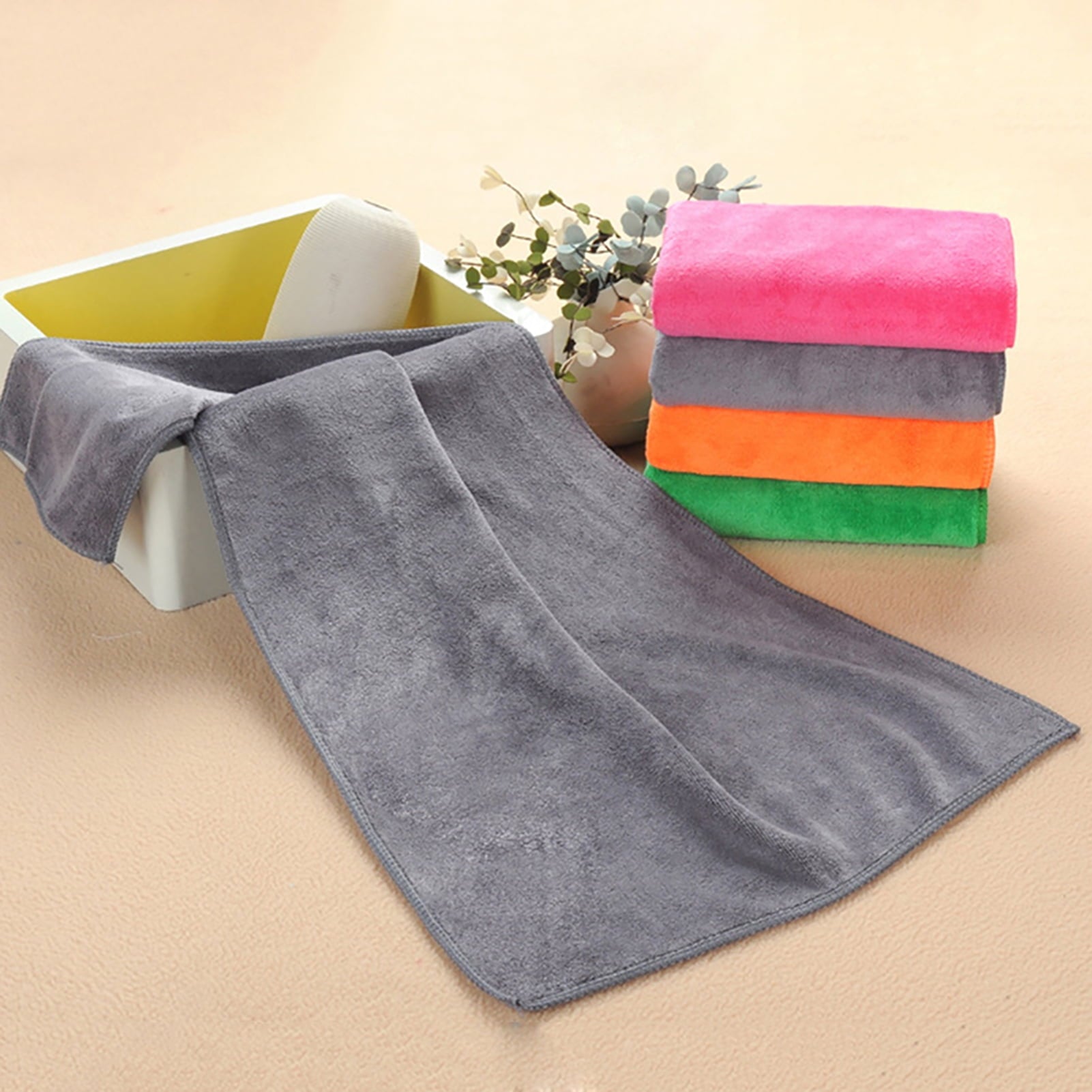 1Pc Microfiber Hair Towel Soft Super Absorbent Microfiber Microfiber Hair Towel Wraps Women for Gym Black V1189-WXFWAL-20260319-01492
