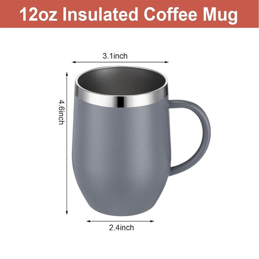 12oz Insulated Coffee Mug with Handle Stainless Steel Insulated Coffee Mug Double Wall Vacuum Travel Mug V1189-WXFWAL-20260319-01526