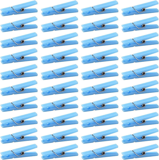 Tutuviw 100Pcs Blue Clothes Pins for Baby Shower Game Mini Premium Plastic Clothespins Small Baby Shower V1189-WXFWAL-20260319-01527