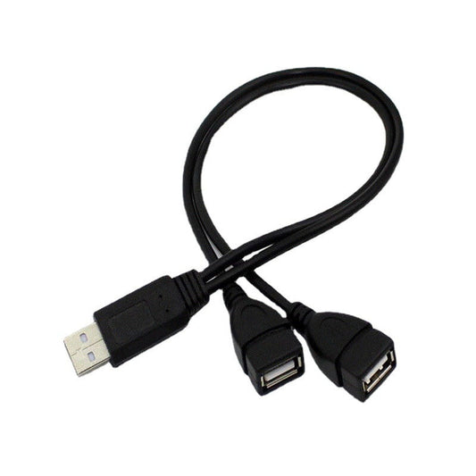 USB Splitter Y Cable, USB A 1 Male to 2 Female Cord Converter, Dual Double USB Port Extender Hub Data Charger V1189-WXFWAL-20260319-01529
