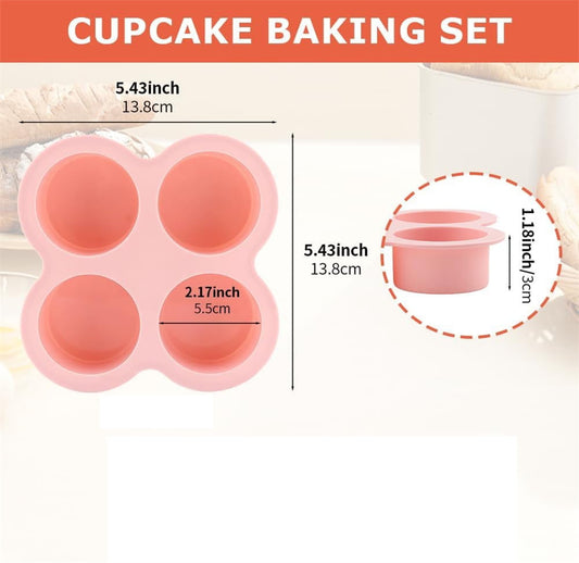 Tutuviw 2Pcs Reusable Silicone Air Fryer Egg Mold Cupcake and Muffin Pan Non-Stick Air Fryer Baking Pan 4 V1189-WXFWAL-20260319-01536