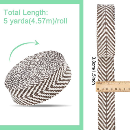 5 Yards Polycotton Jacquard Arrow Ribbon Clothes Accessories Olive 1-1/2 inch(38mm) V1189-WXFWAL-20260319-01537