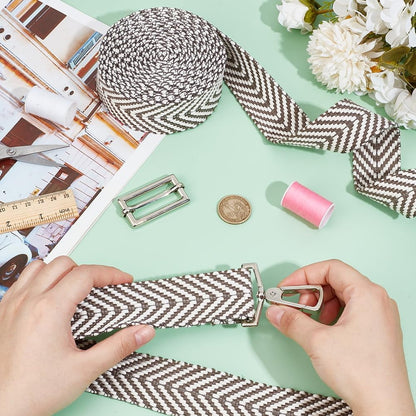 5 Yards Polycotton Jacquard Arrow Ribbon Clothes Accessories Olive 1-1/2 inch(38mm) V1189-WXFWAL-20260319-01537