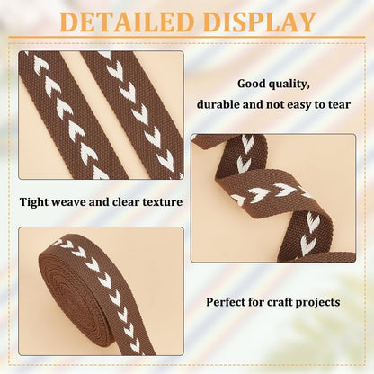 5 Yards Polycotton Jacquard Arrow Ribbon Clothes Accessories Olive 1-1/2 inch(38mm) V1189-WXFWAL-20260319-01545