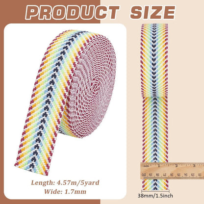 5 Yards Polycotton Jacquard Arrow Ribbon Clothes Accessories Olive 1-1/2 inch(38mm) V1189-WXFWAL-20260319-01549