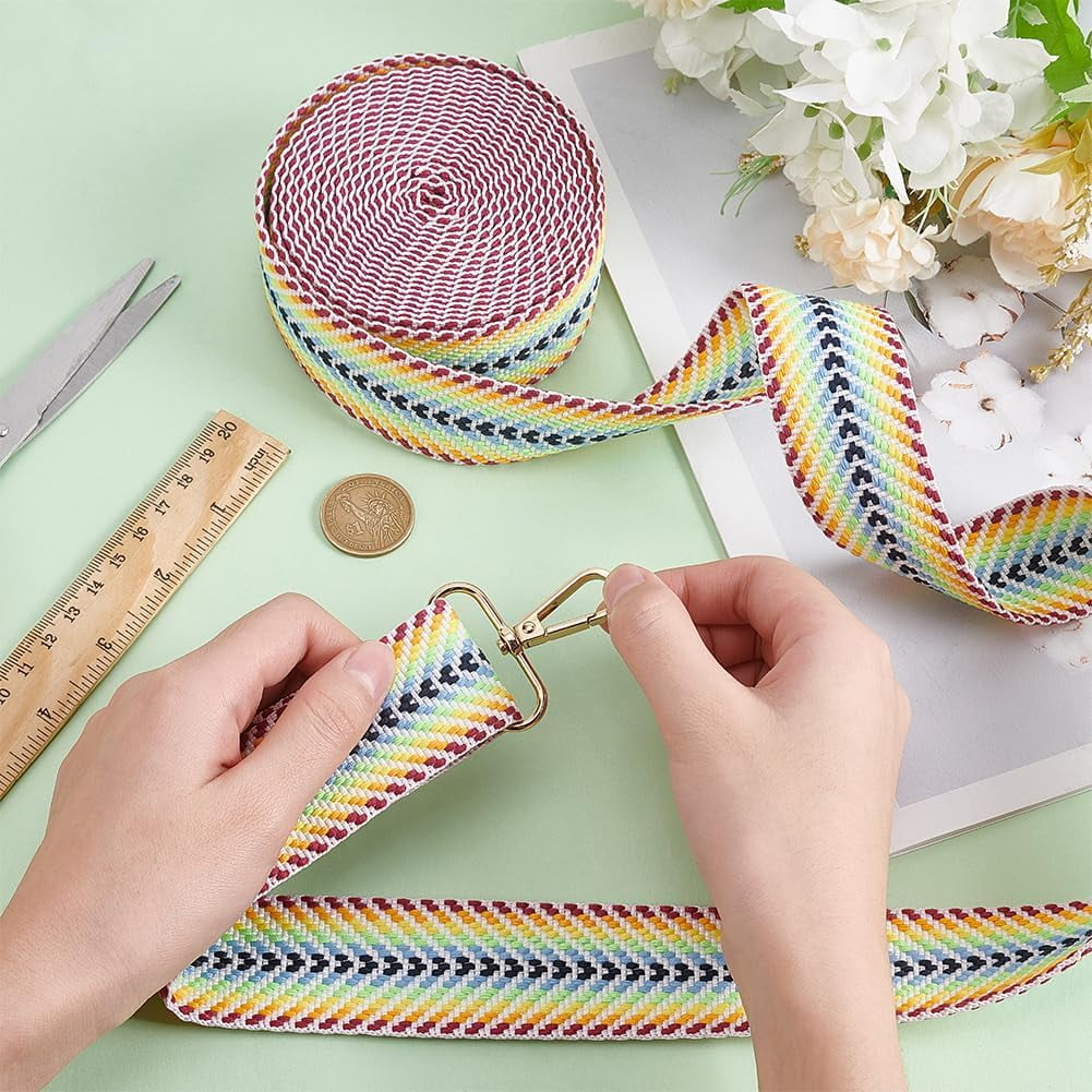 5 Yards Polycotton Jacquard Arrow Ribbon Clothes Accessories Olive 1-1/2 inch(38mm) V1189-WXFWAL-20260319-01549