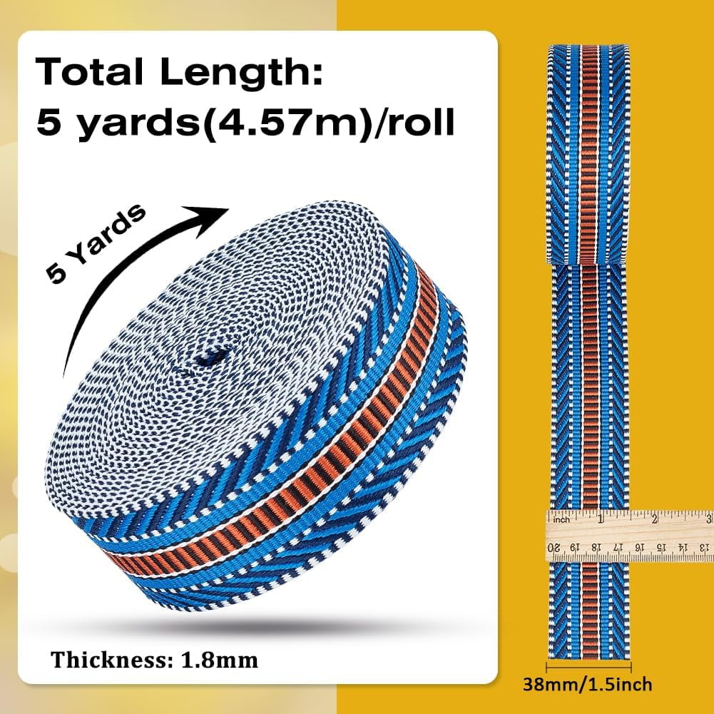 5 Yards Polycotton Jacquard Arrow Ribbon Clothes Accessories Olive 1-1/2 inch(38mm) V1189-WXFWAL-20260319-01550