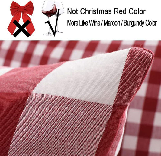 Light Blue Farmhouse Buffalo Plaid Pillow Covers 18x18 Set of 2 Patio Outdoor Decor Neutral Checkered Pillow V1189-WXFWAL-20260319-01560