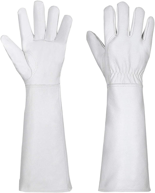 SUCCLACE Long-Gardening-Gloves for Women/Men - Thorn Proof Cowhide Leather Rose/Blackberry Pruning Heavy Duty V1189-WXFWAL-20260319-01581