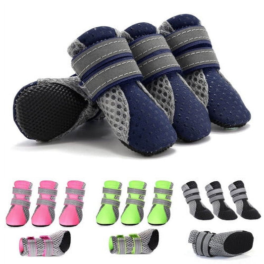 SPRING PARK Small Dog Shoes, Slip Resistant 4pcs Dog Puppy Boots Booties Pet Sneakers with Reflective V1189-WXFWAL-20260319-01588