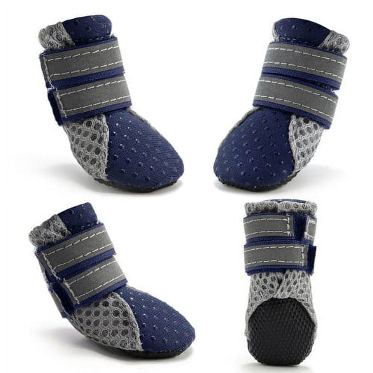SPRING PARK Small Dog Shoes, Slip Resistant 4pcs Dog Puppy Boots Booties Pet Sneakers with Reflective V1189-WXFWAL-20260319-01591