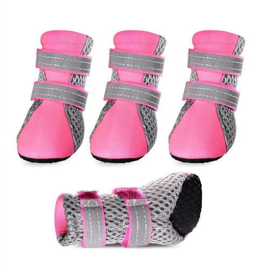 SPRING PARK Small Dog Shoes, Slip Resistant 4pcs Dog Puppy Boots Booties Pet Sneakers with Reflective V1189-WXFWAL-20260319-01592