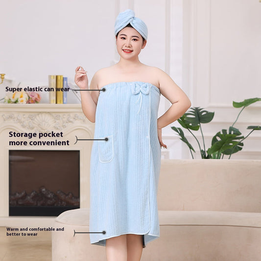 Bath Towel Wrap Women Plus Size - Adjustable Soft Microfiber Shower After Body Wraps with Hair Drying Towel V1189-WXFWAL-20260319-01641