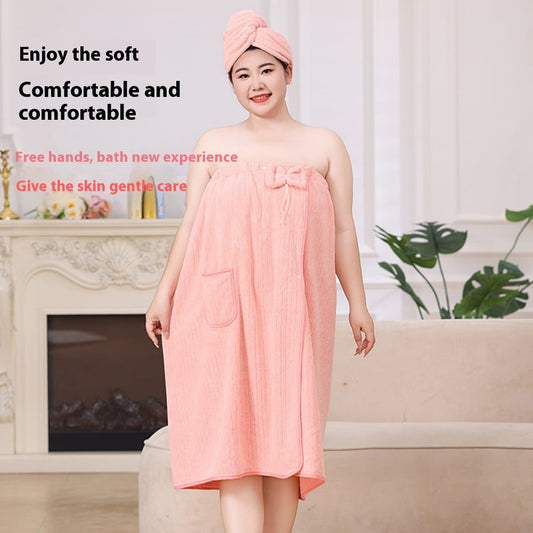 Bath Towel Wrap Women Plus Size - Adjustable Soft Microfiber Shower After Body Wraps with Hair Drying Towel V1189-WXFWAL-20260319-01643