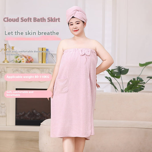Bath Towel Wrap Women Plus Size - Adjustable Soft Microfiber Shower After Body Wraps with Hair Drying Towel V1189-WXFWAL-20260319-01644