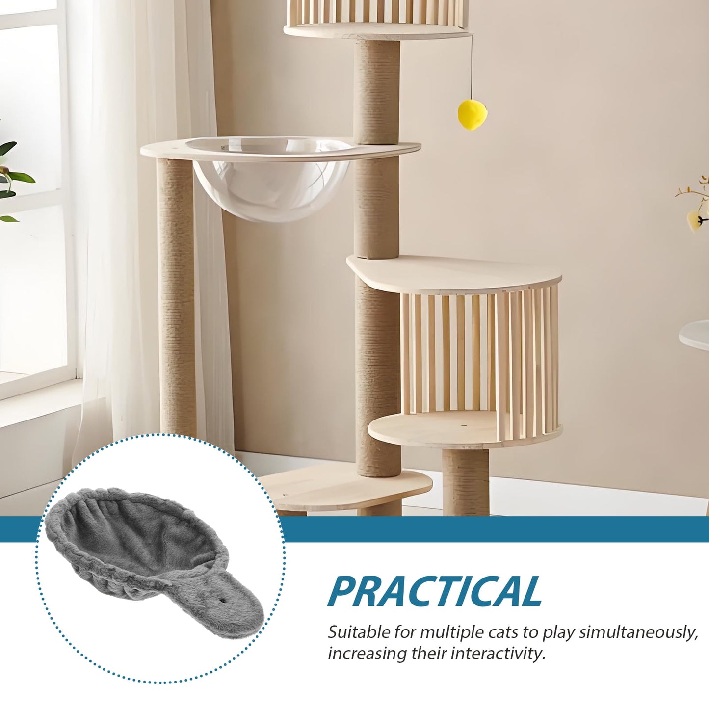Large Cat Tree Hammock Bed Attachment Deep Basket Replacement Part Accessory V1189-WXFWAL-20260326-01650
