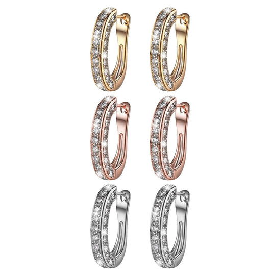 Chmadoxn 925 Hoop Earrings for Women Silver Women Hoop Earrings Set with GH Created Moissanite V1189-WXFWAL-20260326-01656
