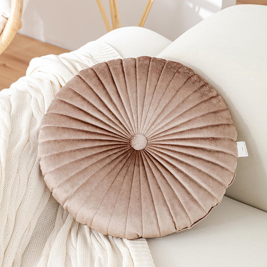Darzheoy Round Throw Pillow 15.7 inch Decorative Round Velvet Floor Pillows Small Pumpkin Throw Pillow V1189-WXFWAL-20260326-01662