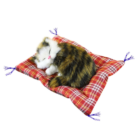 Tarmeek Simulation Sleeping Cat Dolls Toys,Simulation Cat Plush Animals Toy Will Call With Cloth Mat Sleeping V1189-WXFWAL-20260326-01708