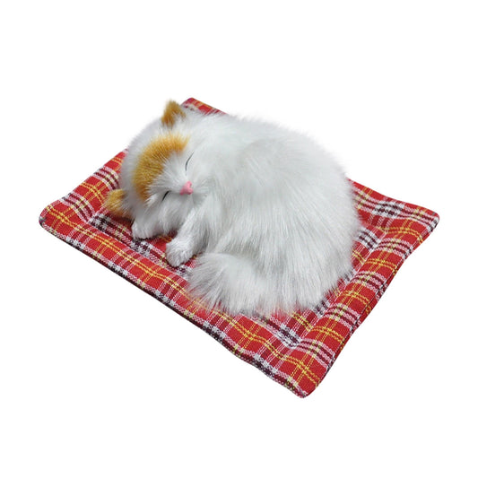 Tarmeek Simulation Sleeping Cat Dolls Toys,Simulation Cat Plush Animals Toy Will Call With Cloth Mat Sleeping V1189-WXFWAL-20260326-01709