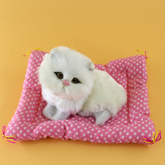 Tarmeek Simulation Sleeping Cat Dolls Toys,Simulation Cat Plush Animals Toy Will Call With Cloth Mat Sleeping V1189-WXFWAL-20260326-01710