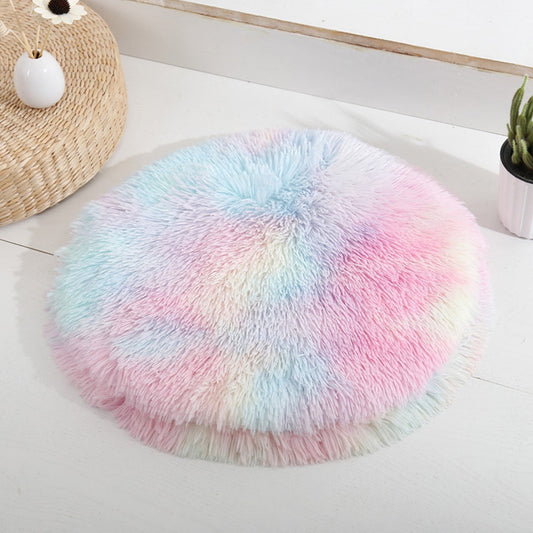 Darzheoy 16 inch Plush Dog Bed Mat Warm Fluffy Round Puppy Crate Pad with Anti-Slip Waterproof Bottom Soft V1189-WXFWAL-20260326-01725