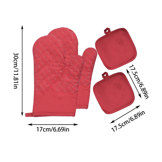 Chmadoxn 4 Pcs Oven Mitts and Pot Holders, Oven Glove High Heat Resistant 500 Degree, Long Oven Mitts with V1189-WXFWAL-20260326-01816