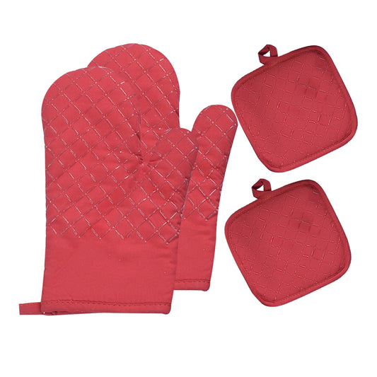 Chmadoxn 4 Pcs Oven Mitts and Pot Holders, Oven Glove High Heat Resistant 500 Degree, Long Oven Mitts with V1189-WXFWAL-20260326-01818