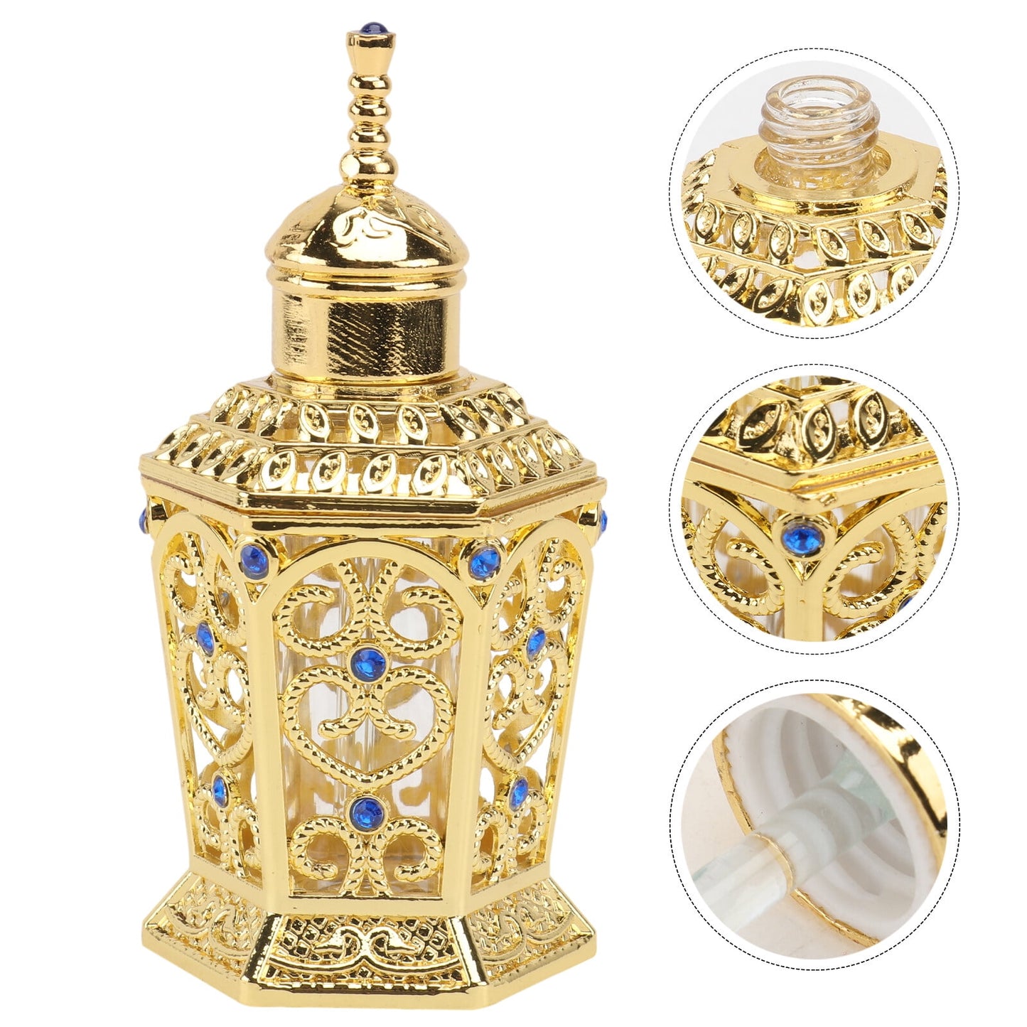 HOOWIFFY Golden Glass Perfume Bottle with Craftsmanship 1Pc V1189-WXFWAL-20260326-01832