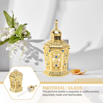 HOOWIFFY Golden Glass Perfume Bottle with Craftsmanship 1Pc V1189-WXFWAL-20260326-01832